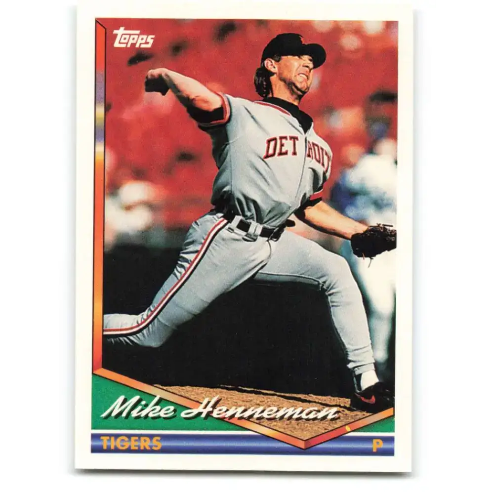 1994 Topps #438 Mike Henneman EX Excellent Detroit Tigers Baseball Card - Baseball Card Single