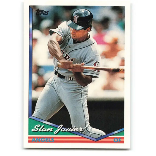 1994 Topps #446 Stan Javier EX Excellent California Angels Baseball Card - Baseball Card Single