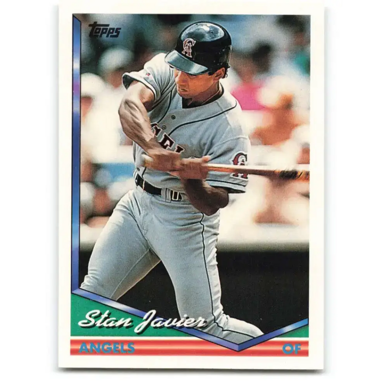 1994 Topps #446 Stan Javier EX Excellent California Angels Baseball Card - Baseball Card Single