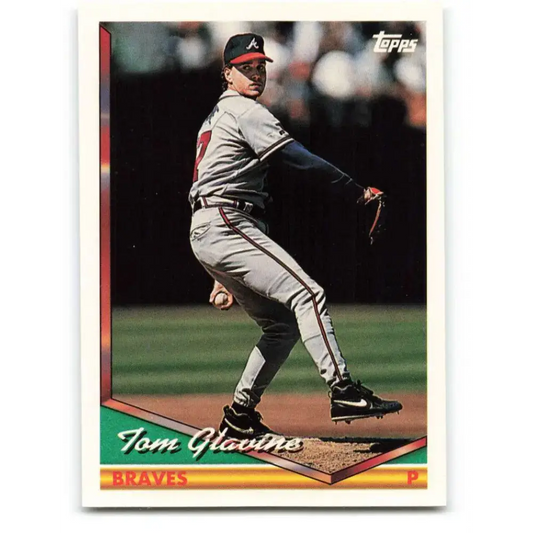 1994 Topps #475 Tom Glavine EX Excellent Atlanta Braves Baseball Card - Baseball Card Single
