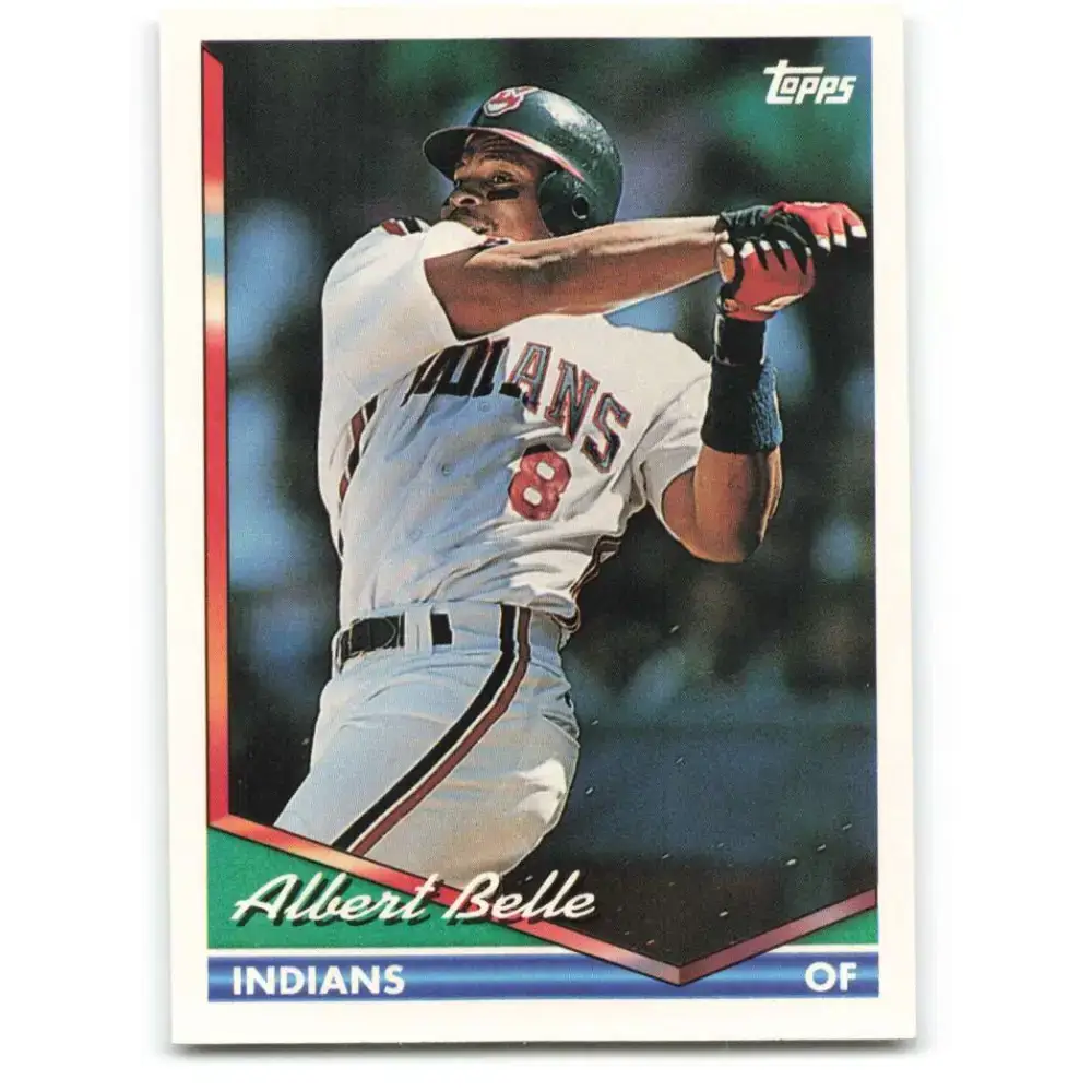 1994 Topps #480 Albert Belle EX Excellent Cleveland Indians Baseball Card - Baseball Card Single