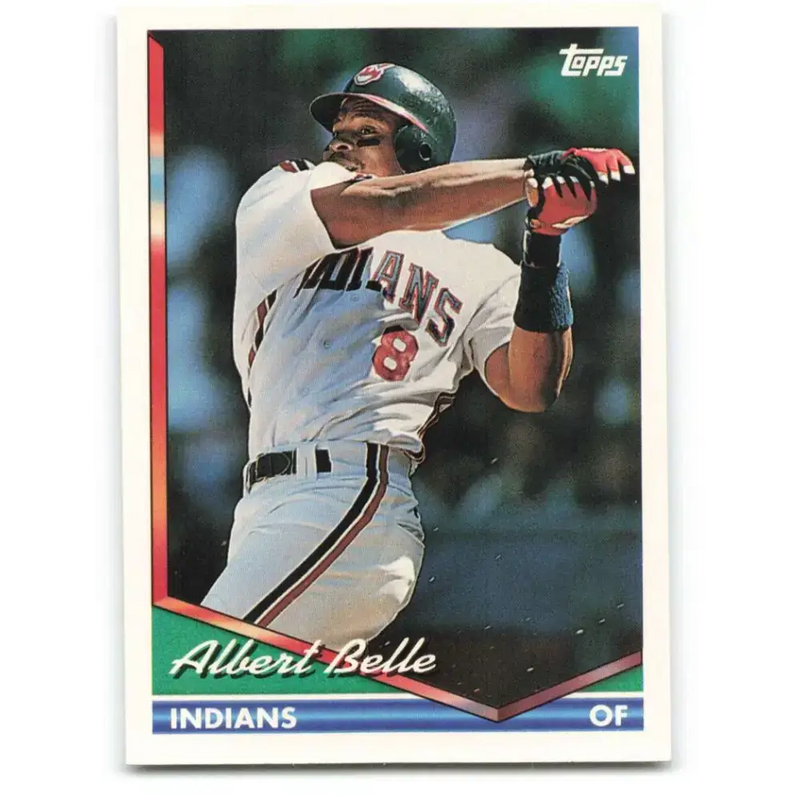 1994 Topps #480 Albert Belle EX Excellent Cleveland Indians Baseball Card - Baseball Card Single