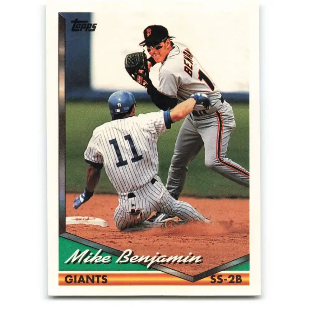 1994 Topps #487 Mike Benjamin EX Excellent San Francisco Giants Baseball Card - Baseball Card Single
