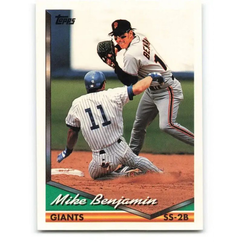 1994 Topps #487 Mike Benjamin EX Excellent San Francisco Giants Baseball Card - Baseball Card Single