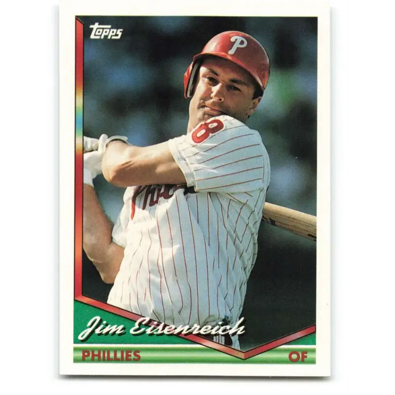1994 Topps #504 Jim Eisenreich EX Excellent Philadelphia Phillies Baseball Card - Baseball Card Single