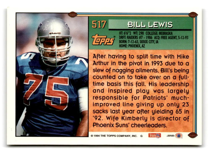 1994 Topps #517 Bill Lewis Special Effects - Football Card Single