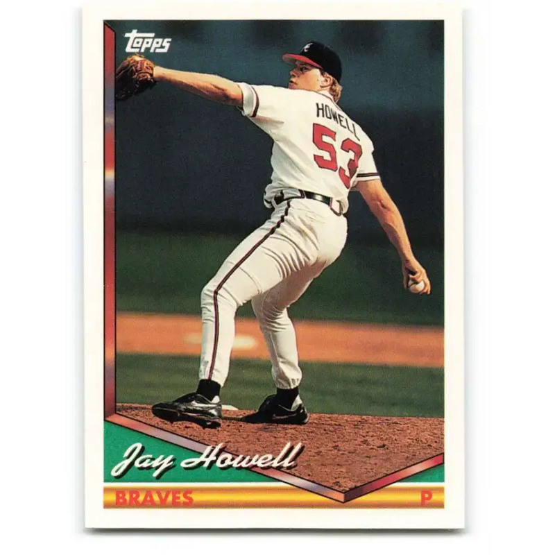 1994 Topps #592 Jay Howell EX Excellent Atlanta Braves Baseball Card - Baseball Card Single