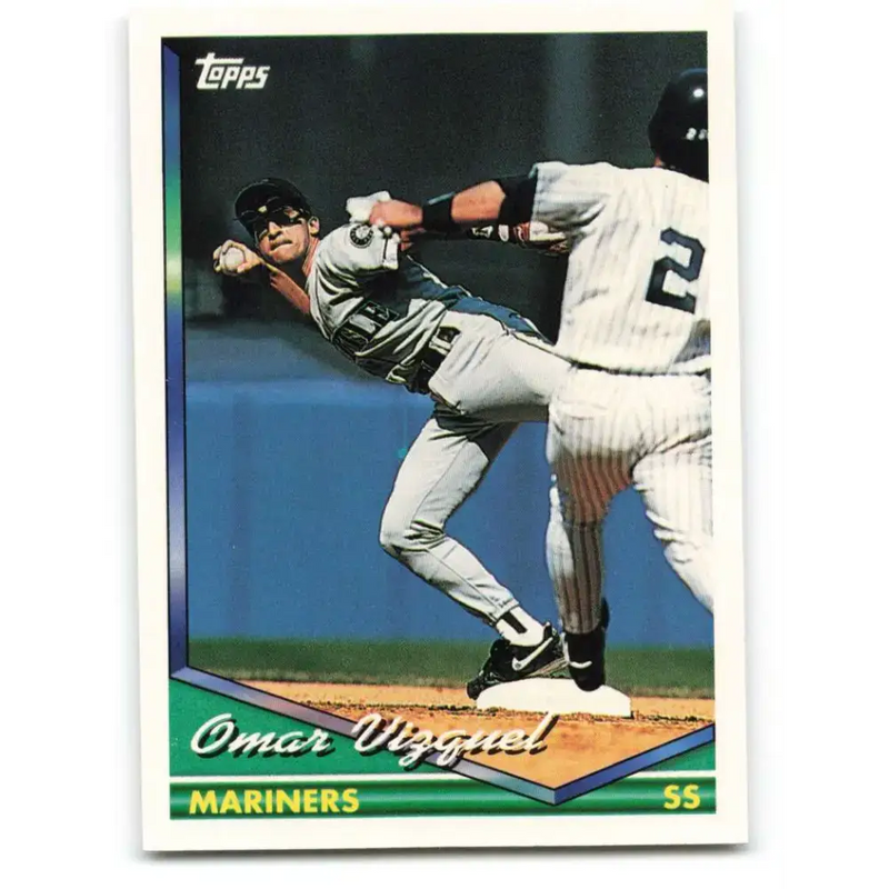 1994 Topps #593 Omar Vizquel EX Excellent Seattle Mariners Baseball Card - Baseball Card Single
