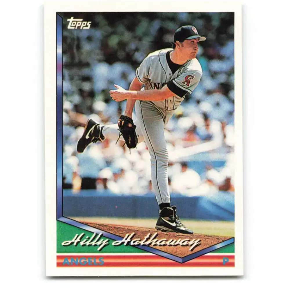 1994 Topps #596 Hilly Hathaway EX Excellent California Angels Baseball Card - Baseball Card Single
