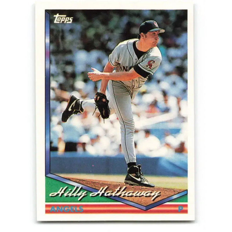 1994 Topps #596 Hilly Hathaway EX Excellent California Angels Baseball Card - Baseball Card Single