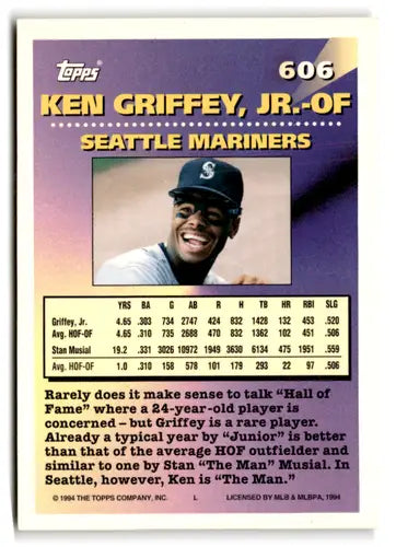 1994 Topps #606 Ken Griffey Jr. NM-MT Mariners MOG ID:77285 - Baseball Card Single