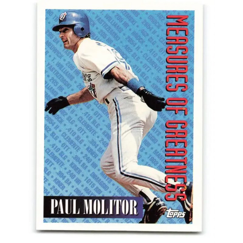 1994 Topps #609 Paul Molitor EX Excellent Toronto Blue Jays Baseball Card - Baseball Card Single