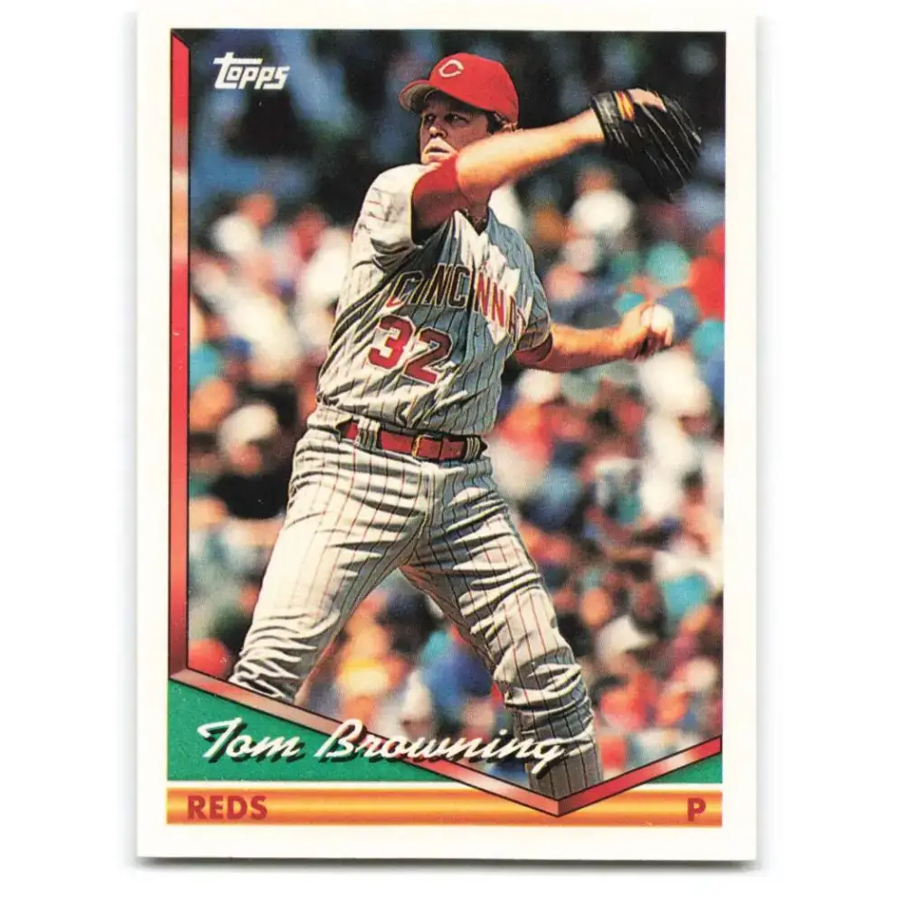 1994 Topps #619 Tom Browning EX Excellent Cincinnati Reds Baseball Card - Baseball Card Single