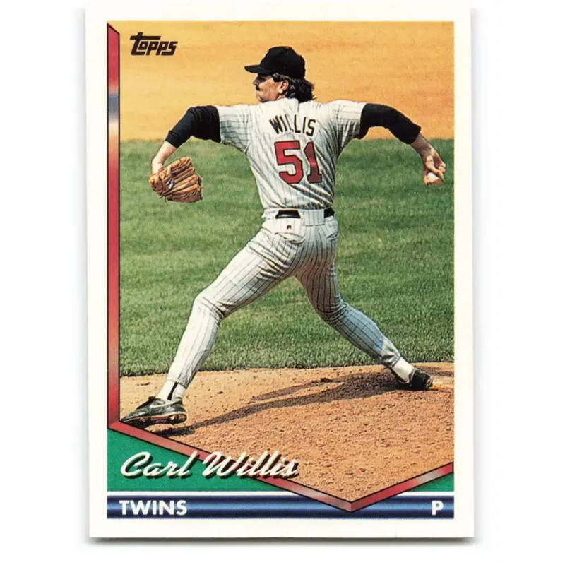 1994 Topps #621 Carl Willis EX Excellent Minnesota Twins Baseball Card - Baseball Card Single