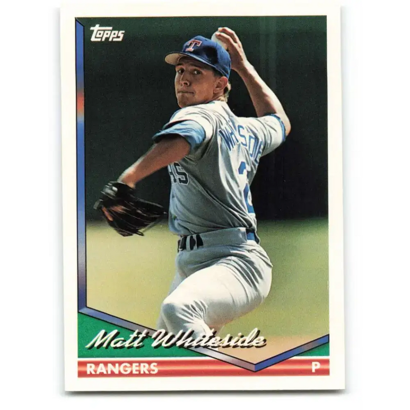 1994 Topps #629 Matt Whiteside EX Excellent Texas Rangers Baseball Card - Baseball Card Single
