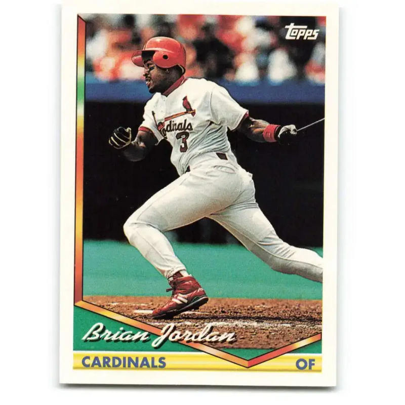 1994 Topps #632 Brian Jordan EX Excellent St. Louis Cardinals Baseball Card - Baseball Card Single