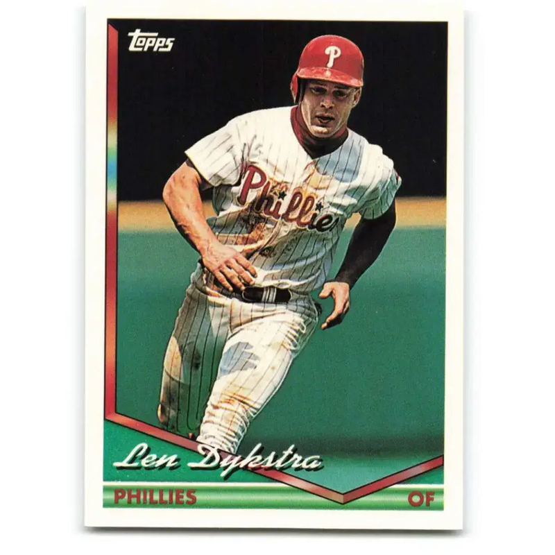 1994 Topps #635 Lenny Dykstra EX Excellent Philadelphia Phillies Baseball Card - Baseball Card Single