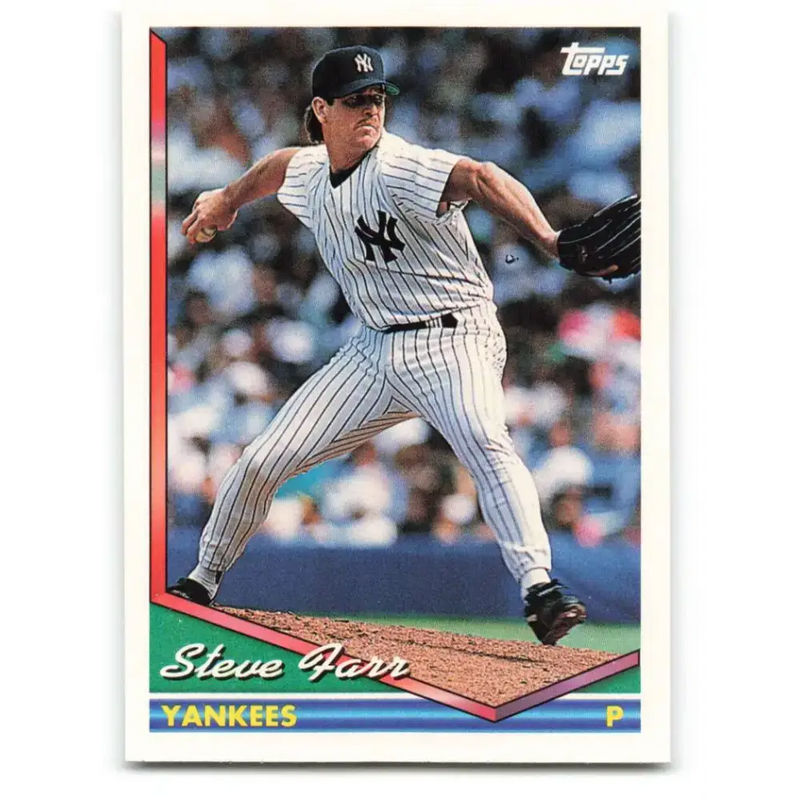1994 Topps #641 Steve Farr EX Excellent New York Yankees Baseball Card - Baseball Card Single