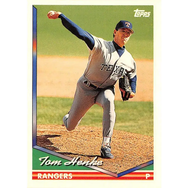 1994 Topps #644 Tom Henke EX Excellent Texas Rangers Baseball Card - Baseball Card Single