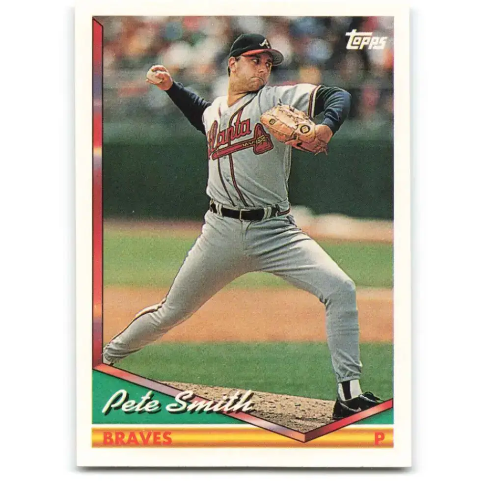 1994 Topps #658 Pete Smith EX Excellent Atlanta Braves Baseball Card - Baseball Card Single