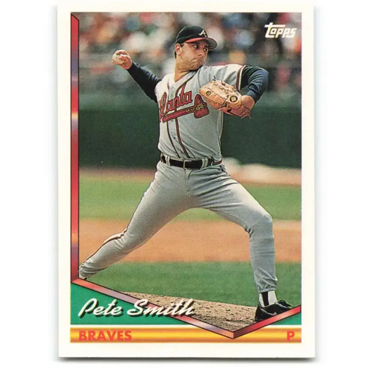 1994 Topps #658 Pete Smith EX Excellent Atlanta Braves Baseball Card - Baseball Card Single