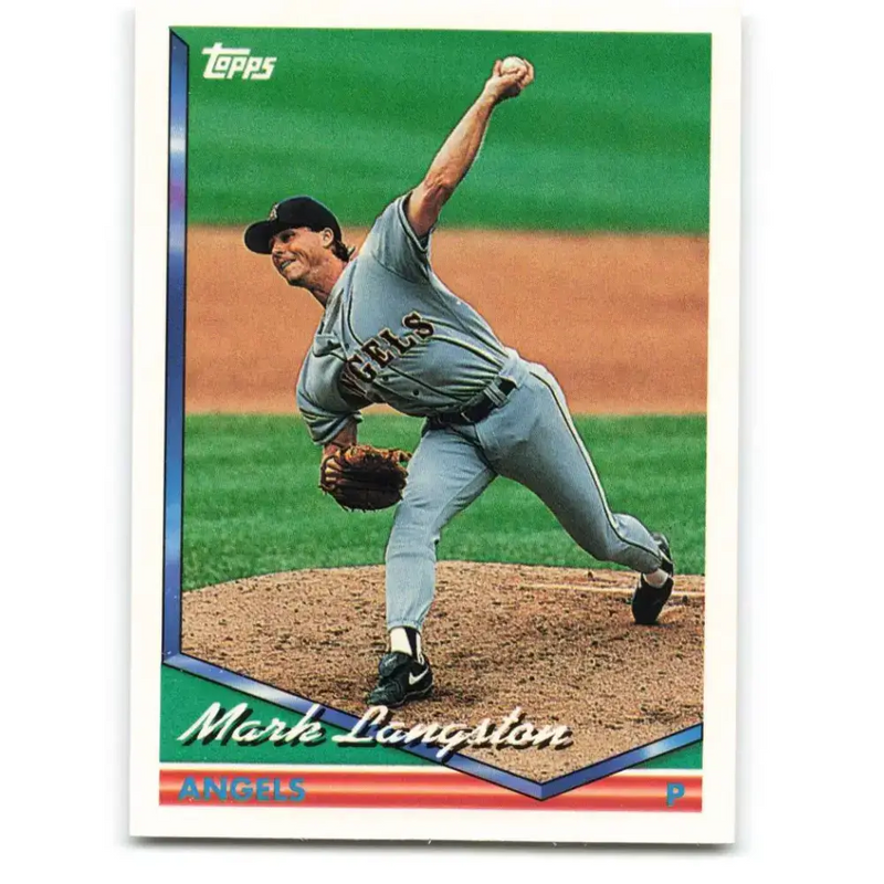 1994 Topps #665 Mark Langston EX Excellent California Angels Baseball Card - Baseball Card Single