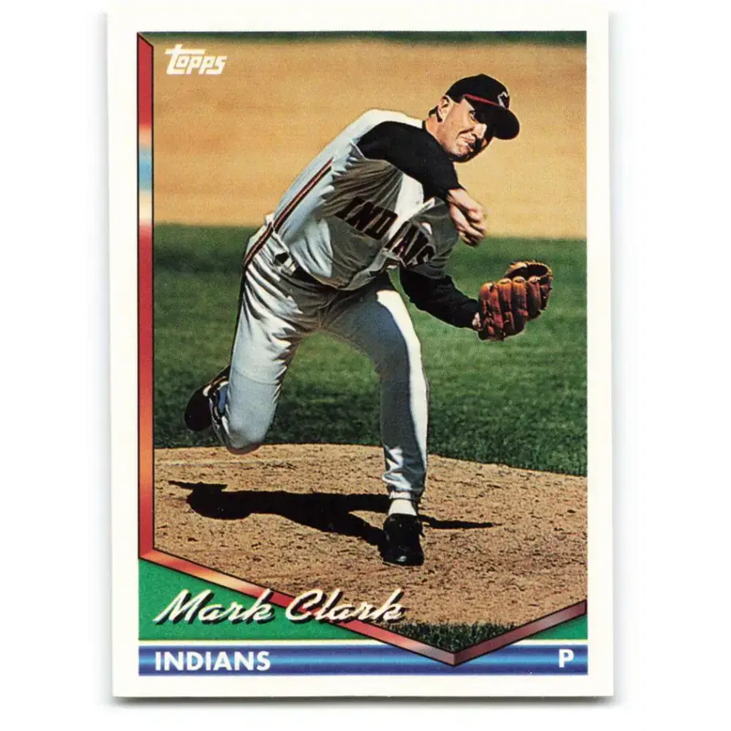 1994 Topps #696 Mark Clark EX Excellent Cleveland Indians Baseball Card - Baseball Card Single