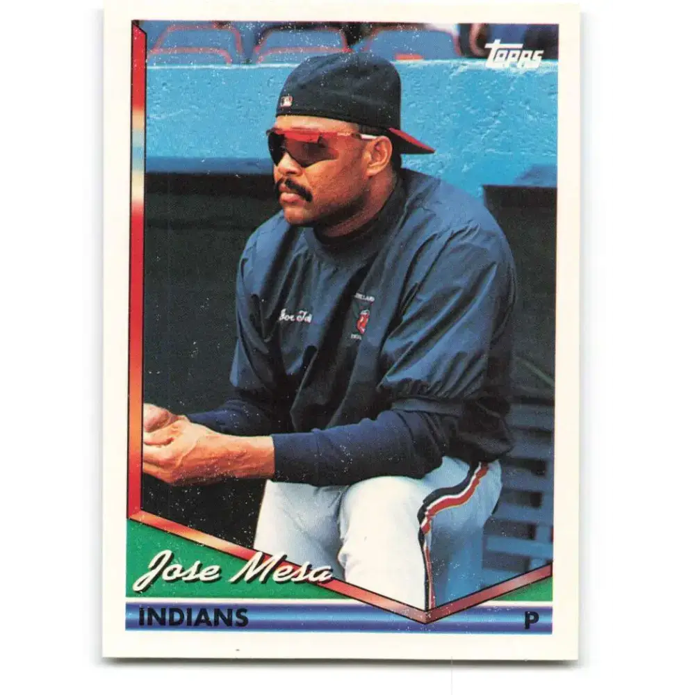 1994 Topps #7 Jose Mesa EX Excellent Cleveland Indians Baseball Card - Baseball Card Single