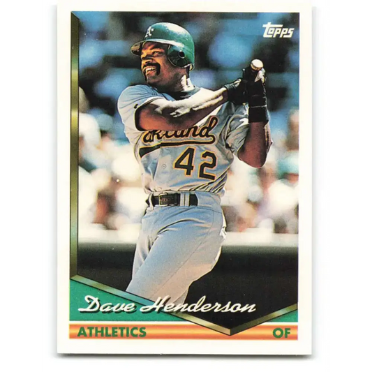 1994 Topps #708 Dave Henderson EX Excellent Oakland Athletics Baseball Card