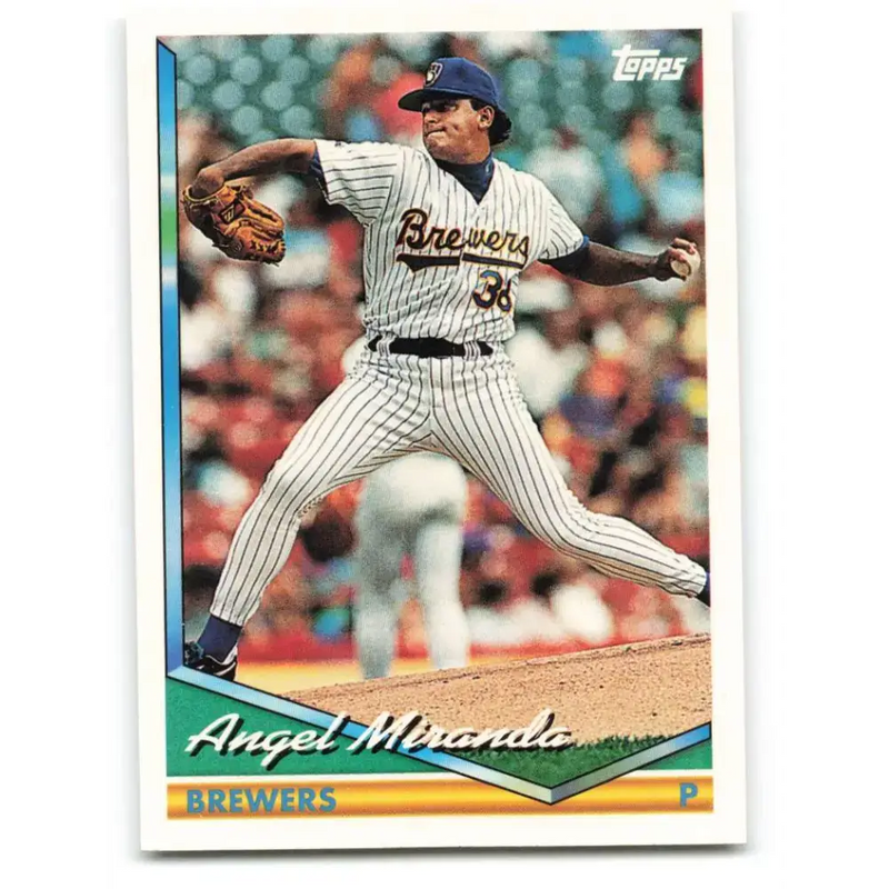 1994 Topps #709 Angel Miranda EX Excellent Milwaukee Brewers Baseball Card - Baseball Card Single