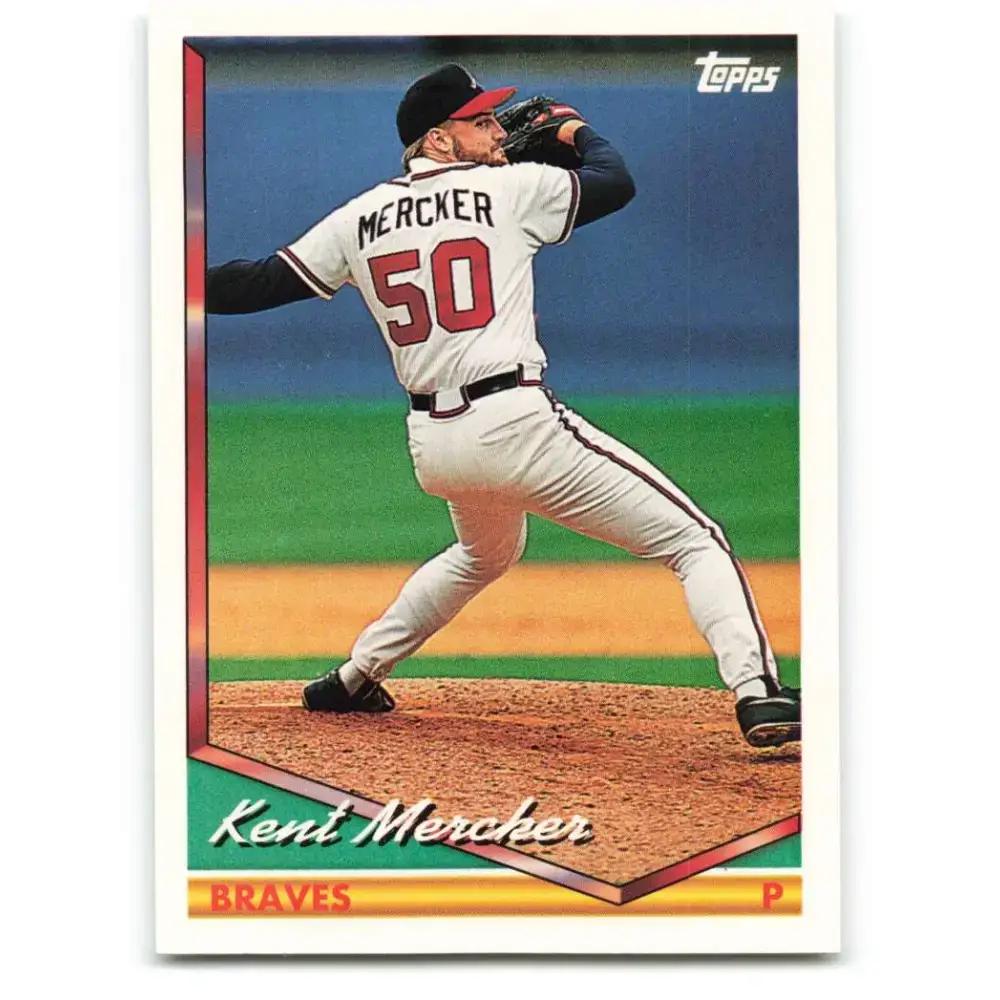 1994 Topps #718 Kent Mercker EX Excellent Atlanta Braves Baseball Card - Baseball Card Single