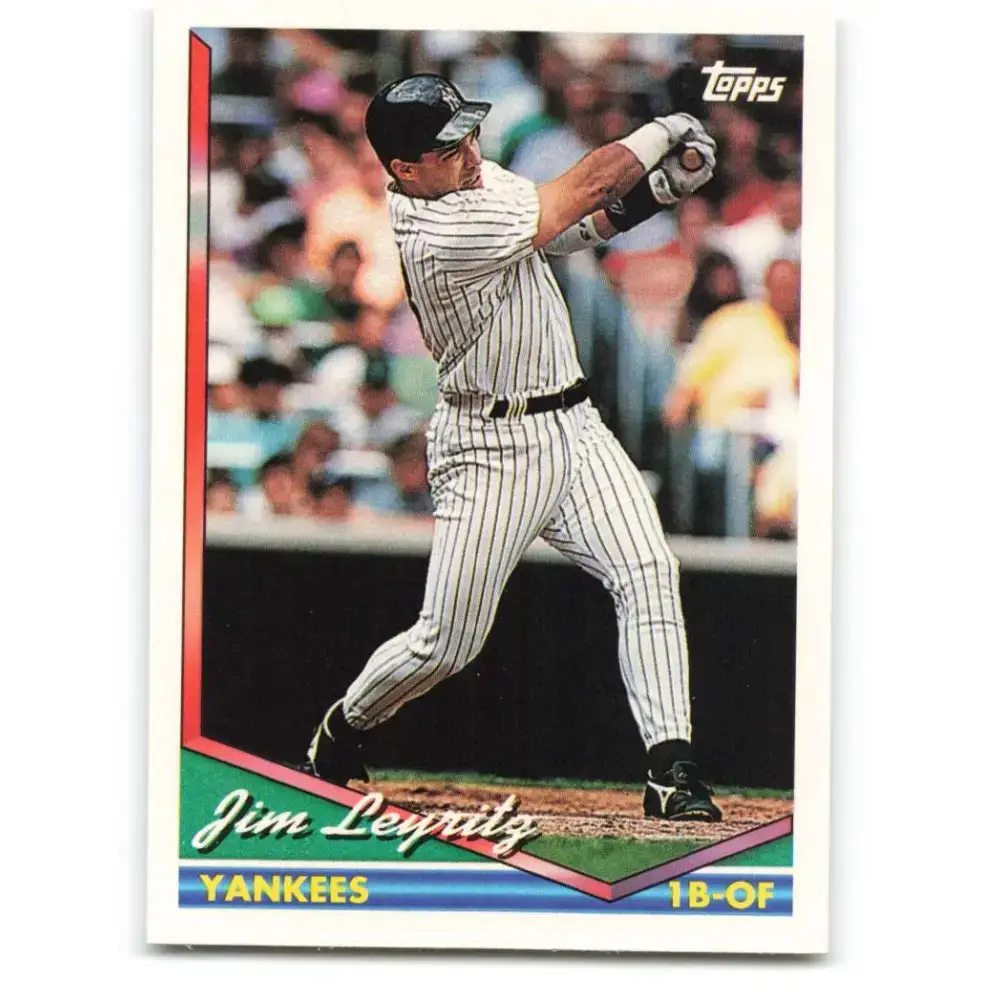 1994 Topps #728 Jim Leyritz EX Excellent New York Yankees Baseball Card - Baseball Card Single