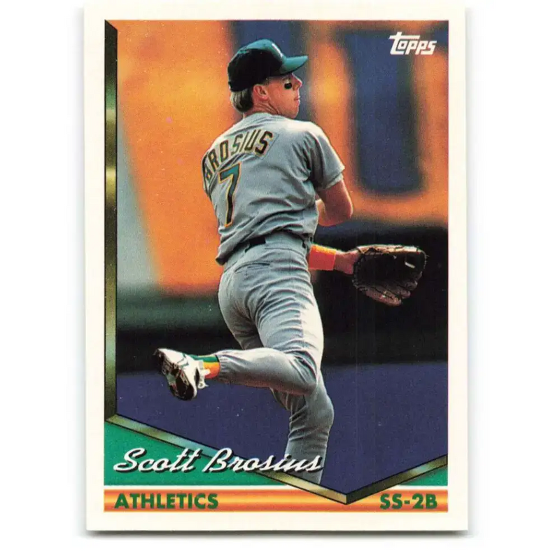 1994 Topps #74 Scott Brosius EX Excellent Oakland Athletics Baseball Card - Baseball Card Single