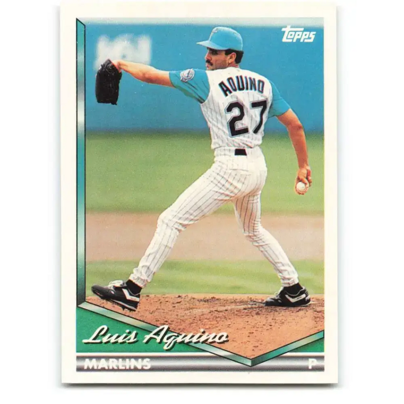 1994 Topps #76 Luis Aquino EX Excellent Florida Marlins Baseball Card - Baseball Card Single