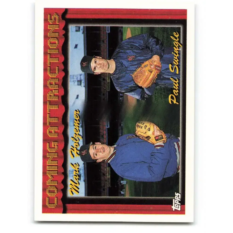 1994 Topps #765 Mark Holzemer/Paul Swingle EX Excellent RC Rookie California Angels Baseball Card - Baseball Card Single