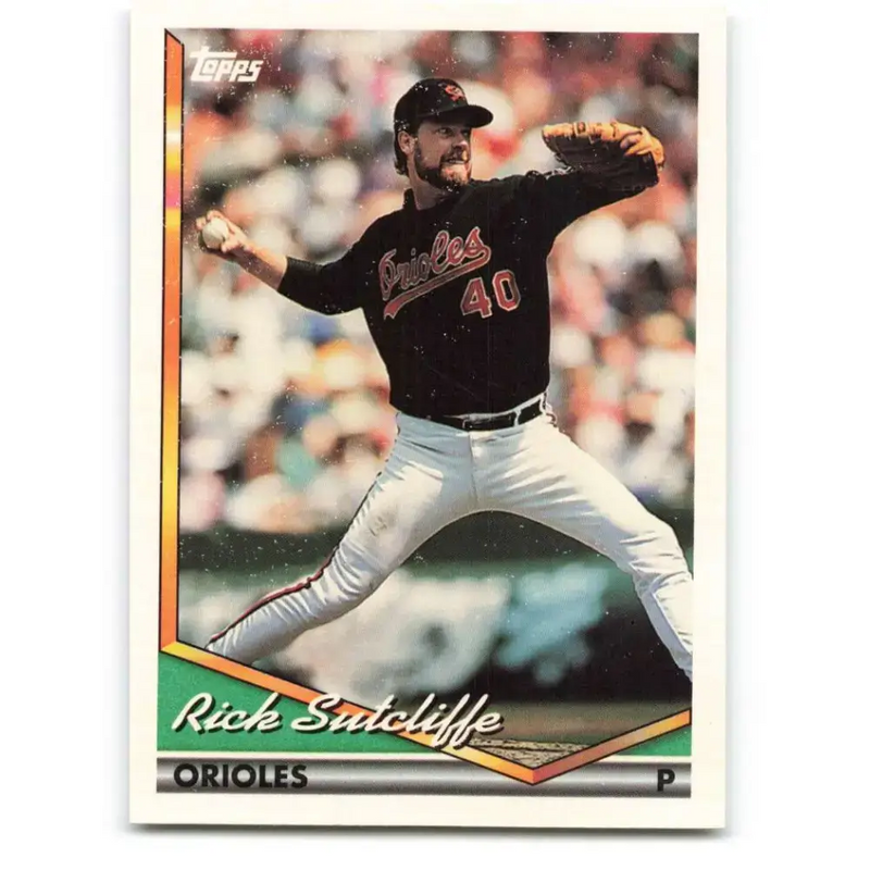 1994 Topps #91 Rick Sutcliffe EX Excellent Baltimore Orioles Baseball Card - Baseball Card Single