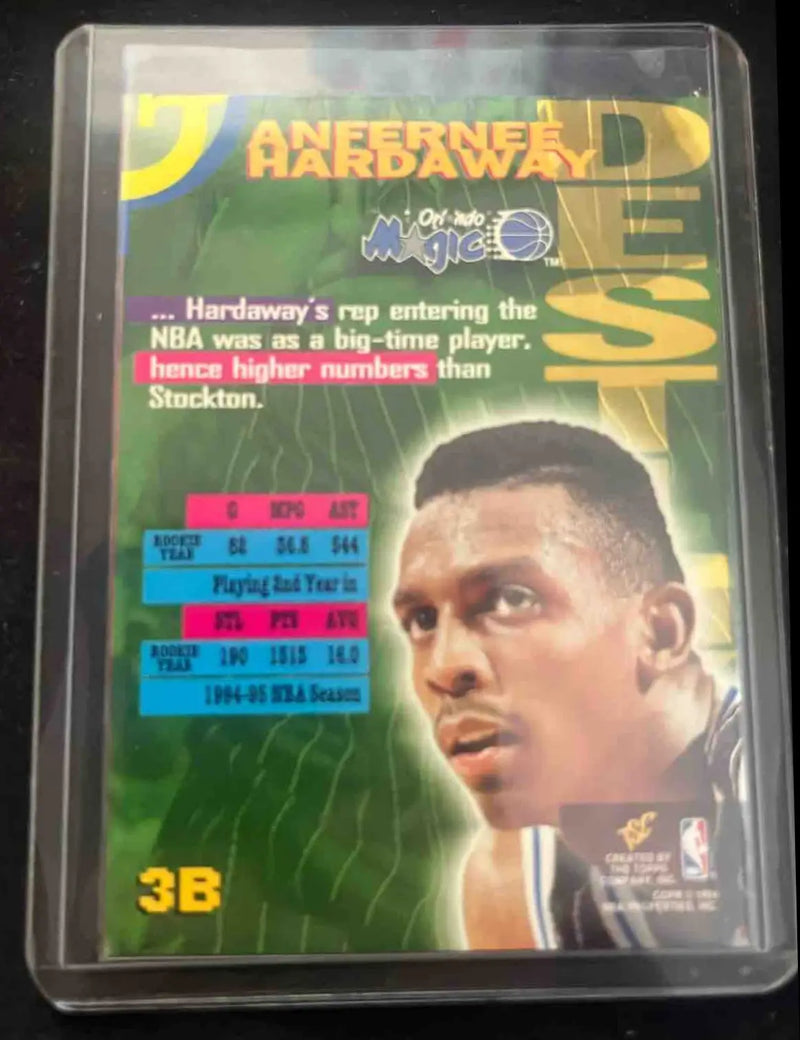 Trading card featuring Anfernee Hardaway from 1994 Topps Stadium Club Anfernee Dynasty