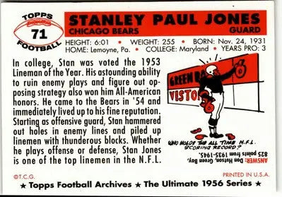 1994 Topps Archives 1956 #71 Stan Jones - Football Card Single