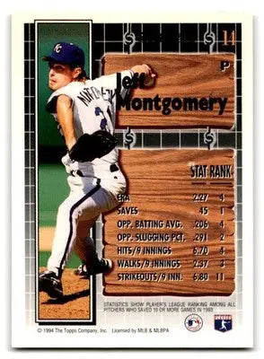 1994 Topps Baseball Jeff Montgomery Black Gold #14 Kansas City Royals - Baseball Card Single