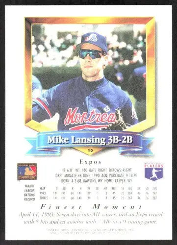1994 Topps Finest #10 Mike Lansing NM Near Mint Expos FIN ID:82744 - Baseball Card Single