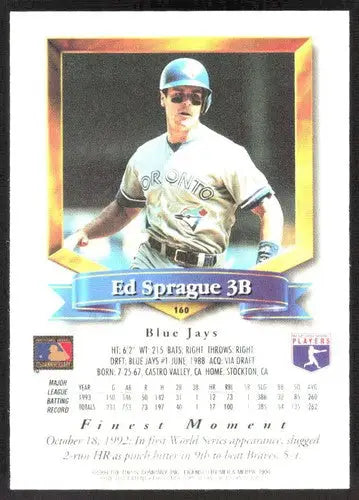 1994 Topps Finest #160 Ed Sprague NM Near Mint Blue Jays ID:82847 - Baseball Card Single