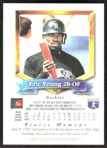 1994 Topps Finest #186 Eric Young NM Near Mint Rockies ID:82852 - Baseball Card Single