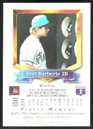 1994 Topps Finest #187 Bret Barberie NM Near Mint Marlins ID:82853 - Baseball Card Single