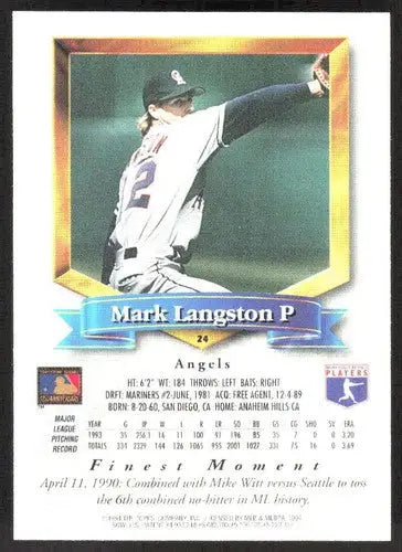1994 Topps Finest #24 Mark Langston NM Near Mint Angels ID:82754 - Baseball Card Single