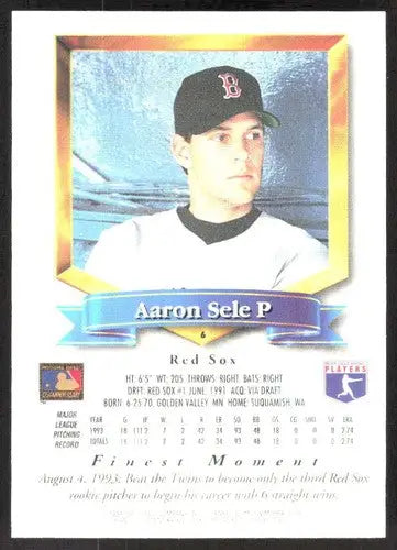 1994 Topps Finest #6 Aaron Sele NM Near Mint Red Sox FIN ID:82741 - Baseball Card Single