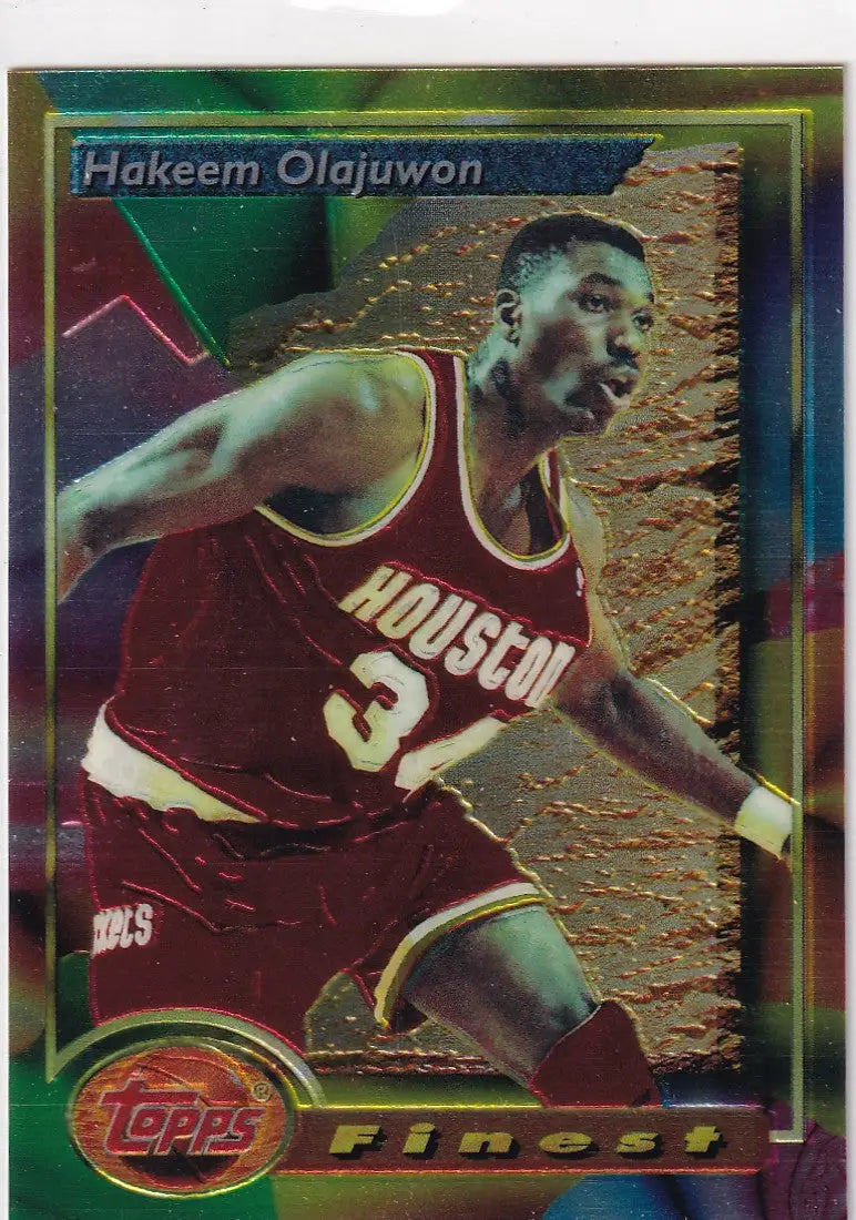 1994 TOPPS FINEST #76 HAKEEM OLAJUWON- HOUSTON ROCKETS - Basketball Card Single