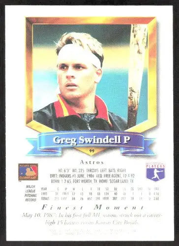 1994 Topps Finest #99 Greg Swindell NM Near Mint Astros ID:82844 - Baseball Card Single