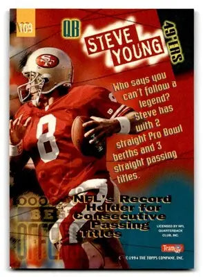1994 Topps Football Stadium Club Steve Young #109 San Francisco 49ers - Football Card Single