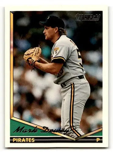 Original gloss baseball card featuring Mark Dewey Pittsburgh Pirates 1994 Topps Gold