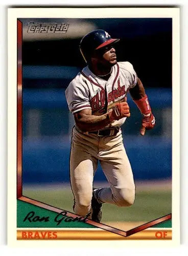 Ron Gant Atlanta Braves Topps Gold baseball card from 1994 Topps Gold series
